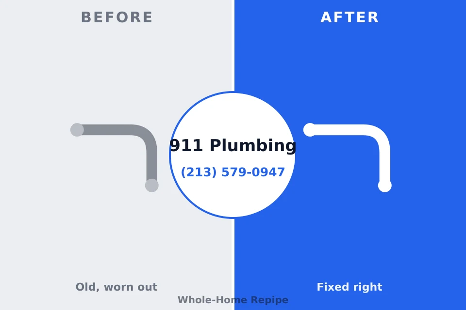 Before and after: plumbing repair Glenwood City, WI